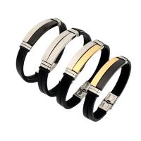 Silicone Bands, with Titanium Steel, plated, Unisex Approx 8.66 Inch 