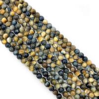 Perles d'Oeil de tigre, Rond, DIY, couleurs mélangées, 10mm cm, Vendu par brin