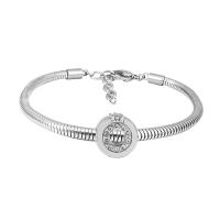 Stainless Steel  European Bracelets, 316 Stainless Steel, Unisex, silver color .5 Inch 