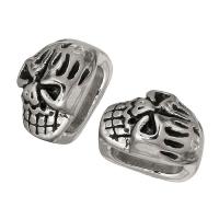 Stainless Steel Slide Charm, Skull, polished Approx 4mm 
