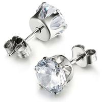 Stainless Steel Rhinestone Stud Earring, 316 Stainless Steel, 6 pieces & fashion jewelry & Unisex & with rhinestone 