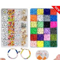 DIY Bracelet Beads Set, Polymer Clay, with Acrylic, multi-colored 6mm 