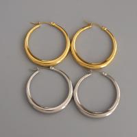 Stainless Steel Hoop Earring, plated, for woman 40mm 