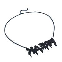 Halloween-Halskette, Zinklegierung, mit Acryl, mit Verlängerungskettchen von 2.76, Design für Halloween & Modeschmuck & für Frau, schwarz, Länge:24.8 ZollInch, verkauft von PC