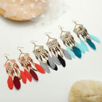 Fashion Feather Earring , Zinc Alloy, with Feather, fashion jewelry & for woman & enamel 