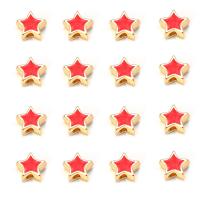 Zinc Alloy Star Beads, gold color plated, fashion jewelry & enamel 