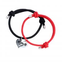 Couple Bracelet, Zinc Alloy, with Polyester Cord, Heart, plated, 2 pieces & for couple 70-80mm 
