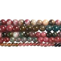 Natural Tourmaline Beads, Round, polished  multi-colored Approx 14.57 Inch 