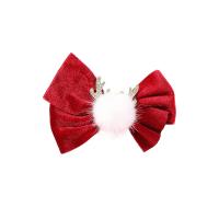 Christmas Hair Clip, Zinc Alloy, with Plush & Velveteen, Christmas Design & fashion jewelry & for woman, red 