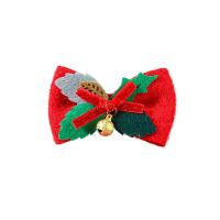 Clip de cheveux de Noël, alliage de zinc, avec velours de coton, Conception de Noël & bijoux de mode & pour femme, rouge Vendu par PC