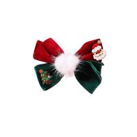 Christmas Hair Clip, Zinc Alloy, with Plush & Velveteen, Christmas Design & fashion jewelry & for woman 
