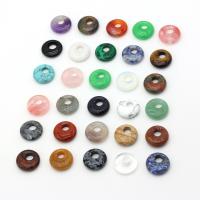 Pendentifs pierres gemmes mixtes , pierre gemme, beignet, différents matériaux pour le choix, plus de couleurs à choisir, 18mmuff0c5.5mm, Vendu par PC[