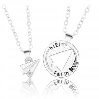 Couple Zinc Alloy Necklace, Airplane, plated, 2 pieces & for couple & with rhinestone & hollow 11mm, 18mm Approx 21.6 Inch 