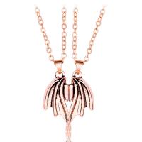 Couple Zinc Alloy Necklace, with brass chain & Wax Cord, with 1.96inch extender chain, Wing Shape, plated, 2 pieces & with magnetic & for couple Approx 21.6 Inch 