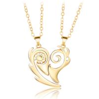 Couple Zinc Alloy Necklace, with brass chain & Wax Cord, with 1.96inch extender chain, plated, 2 pieces & with magnetic & for couple & hollow Approx 21.6 Inch 