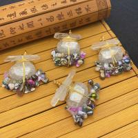 Natural Quartz Pendants, with pearl & Brass, gold color plated, multi-colored 