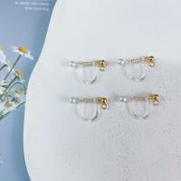 Zinc Alloy Clip Earring Component, Resin, with Zinc Alloy, gold color plated 