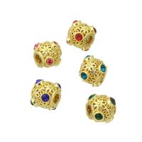 Cubic Zirconia Micro Pave Brass Beads, high quality gold color plated, micro pave cubic zirconia 