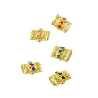 Cubic Zirconia Micro Pave Brass Beads, high quality gold color plated, micro pave cubic zirconia Approx 2mm 