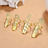 Zinc Alloy Fingertip Rings, plated & for woman & with rhinestone, US Ring 