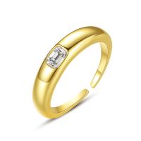 Cubic Zirconia Micro Pave Brass Finger Ring, gold color plated, Adjustable & micro pave cubic zirconia & for woman, 4.2mm 