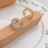 Brass Cuff Finger Ring, plated, for woman & hollow 17mm 