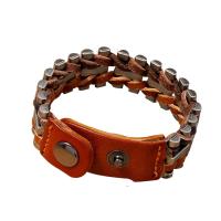 Cowhide Bracelets, Zinc Alloy, with Cowhide, Adjustable & fashion jewelry & Unisex 
