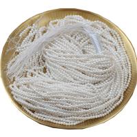 Muschelkern Perle, rund, DIY, weiß, 2-2.5mm, Länge:40 cm, verkauft von Strang