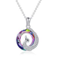 Crystal Necklace, Brass, with Cubic Zirconia & CRYSTALLIZED™, brass lobster clasp, with 1.97Inch extender chain, Donut, platinum plated, faceted, multi-colored Approx 15.75 Inch 