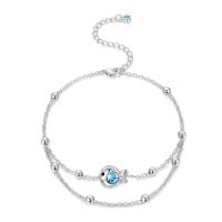CRYSTALLIZED™ Crystal Bracelet, Brass, with CRYSTALLIZED™, brass lobster clasp, with 1.97Inch extender chain, Fish, platinum plated, faceted, sea blue Approx 8.27 Inch 