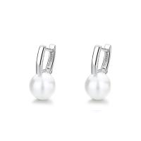 Sterling Silver Pearl Drop Earring, 925 Sterling Silver, with Shell Pearl, plated, for woman 