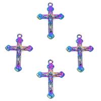 Zinc Alloy Cross Pendants, plated, mixed colors 