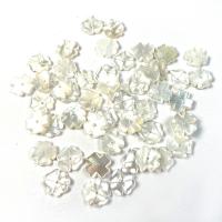 Weiße Muschel, vierblättriges Kleeblatt, DIY, weiß, 10mm, verkauft von PC