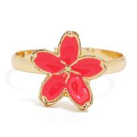 Enamel Zinc Alloy Finger Ring, fashion jewelry & for woman, red 