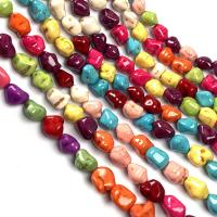 Perles en Turquoise synthétiques, pepite, DIY, couleurs mélangées, 9-13mm Environ 15 pouce, Vendu par brin