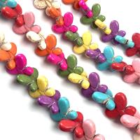Perles en Turquoise synthétiques, papillon, DIY & normes différentes pour le choix, couleurs mélangées Environ 15 pouce, Vendu par brin