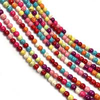 Perles en Turquoise synthétiques, Rond, DIY & normes différentes pour le choix, couleurs mélangées, Vendu par brin