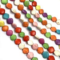 Perles en Turquoise synthétiques, Losange, DIY, couleurs mélangées, 12mm, Vendu par brin