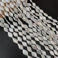Reborn Cultured Freshwater Pearl Beads, Rhombus, DIY, white, 8x14- 