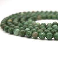 Afrikanische Jade, rund, poliert, DIY, grün, Länge:38 cm, verkauft von Strang