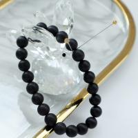 Black Agate Bracelets, polished, Unisex & frosted, black cm 