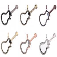 Zinc Alloy Floating Charm Pendant, with Magnet & Glass & Rhinestone, Guitar, plated, Unisex 