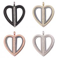 Zinc Alloy Floating Charm Pendant, with Magnet & Glass & Rhinestone, Heart, plated, Unisex 