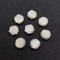 Half Drilled Shell Beads, White Shell, Rose, Carved, DIY white 