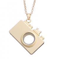 Floating Charm Necklace, Zinc Alloy, with Magnet & Glass, Camera, plated Approx 24 Inch 