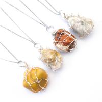 Crazy Agate Pendants, with Brass, silver color plated, random style & fashion jewelry, mixed colors, 30-50mm 