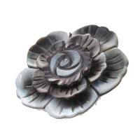 Shell Brooch, Zinc Alloy, with Shell, Flower, Unisex, mixed colors, 45mm 