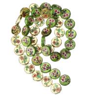 Cloisonne Beads, Flat Round, Carved Approx 1mm Approx 15 Inch 
