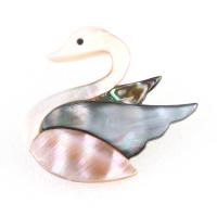 Shell Brooch, Zinc Alloy, with Shell, Swan, Unisex & can be used as brooch or pendant, mixed colors 