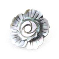 Shell Brooch, Zinc Alloy, with Shell, Flower, Unisex, mixed colors, 31mm 
